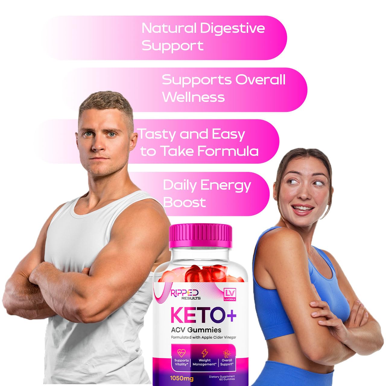 LIVORKA Ripped Results Keto Gummies, 300 Gummies