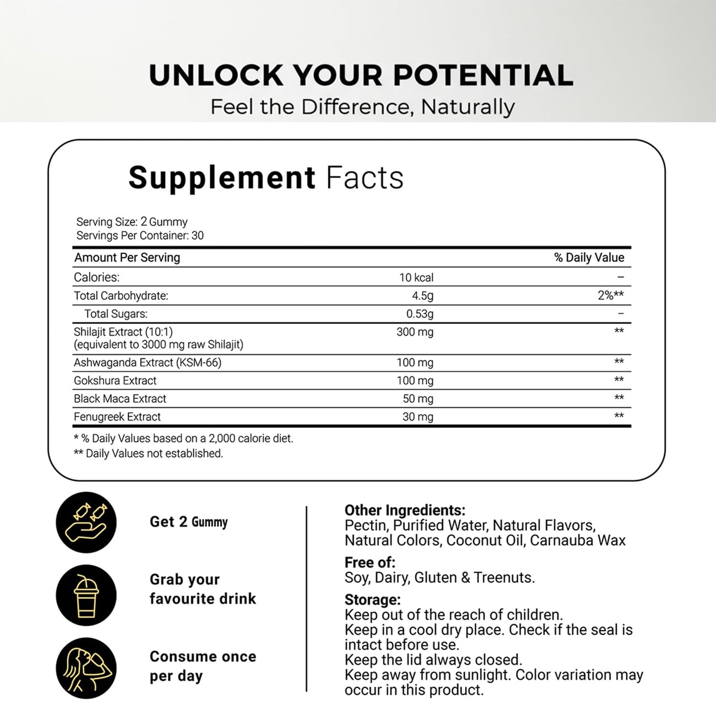 Vitadrive Himalayan Natural Shilajit Gummies 60 Count