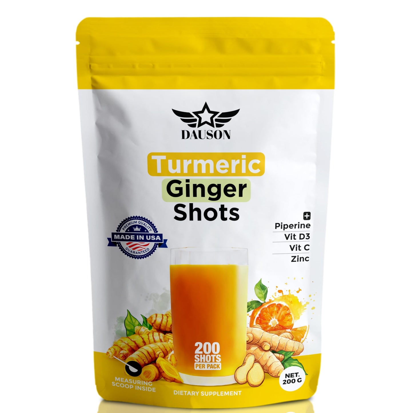DAUSON Turmeric Shots Powder, 200 Servings