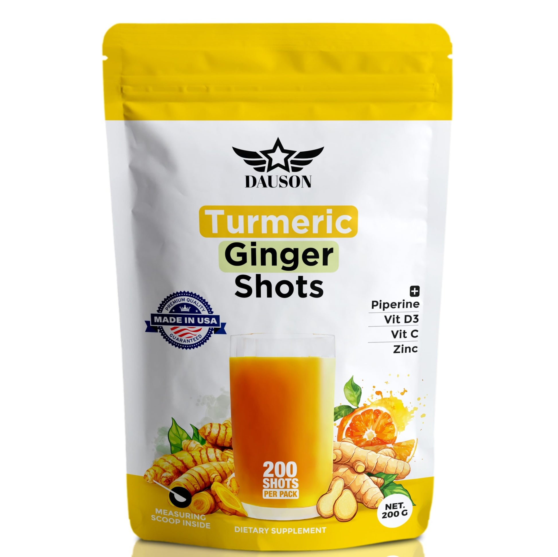 DAUSON Turmeric Shots Powder, 200 Servings