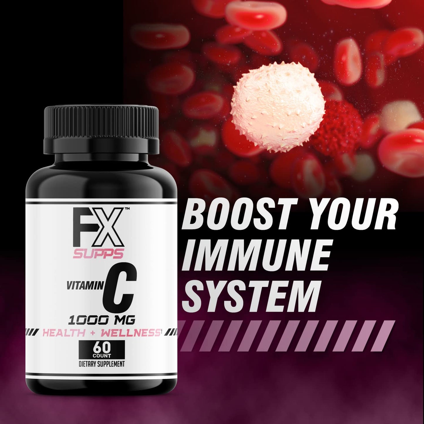 FXSUPPS Vitamin C 1000 mg Tablets, 60 Count