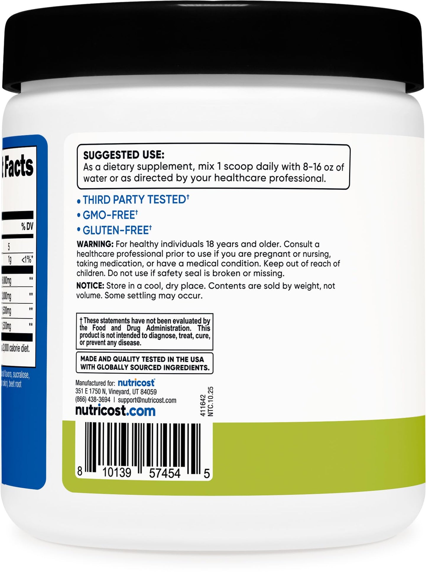 Nutricost BCAA Powder 2:1:1 Peach Pear, 9.6 Ounce