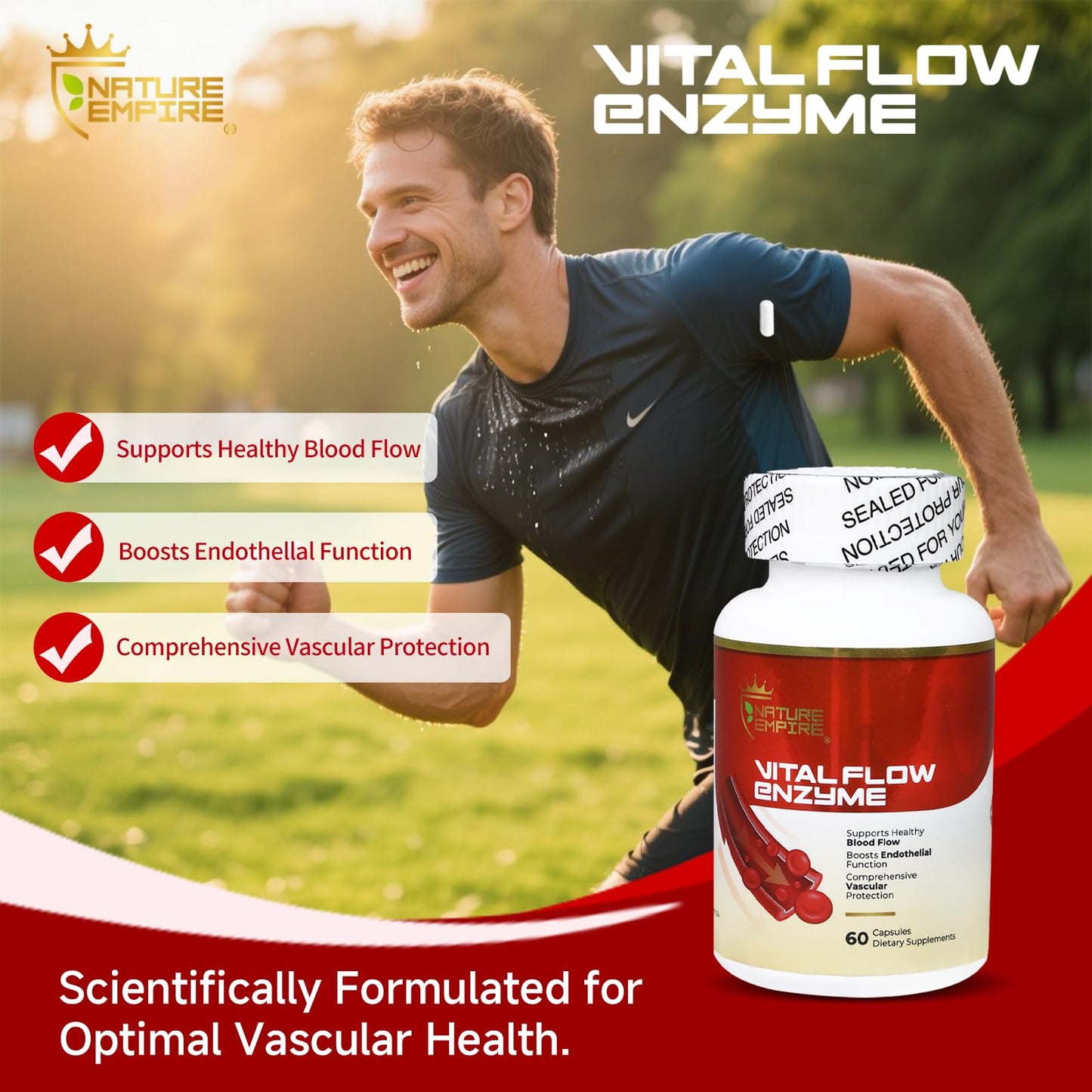 NATUREMPIRE Nattokinase Supplement 4000 FU 12-in-1 Multi Enzyme Complex Capsule, 60 Capsules