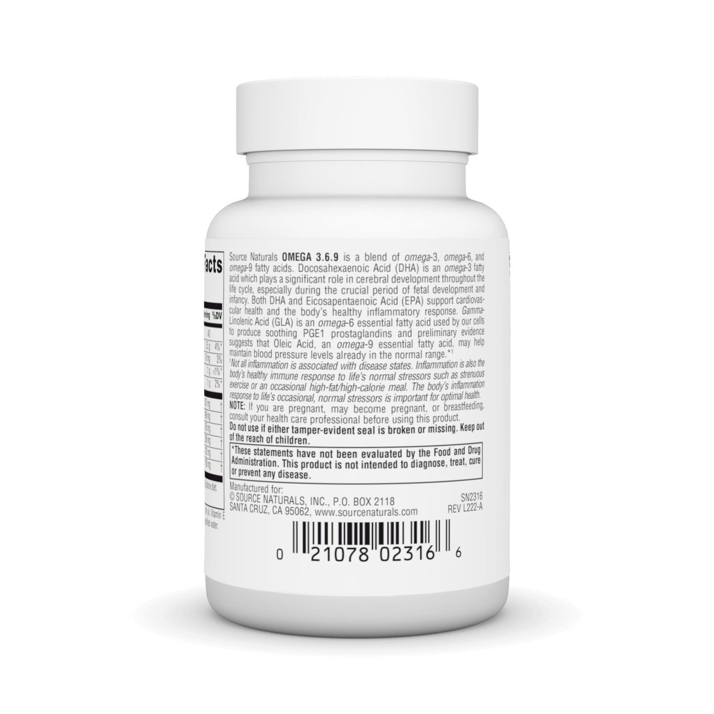 Source Naturals Omega 3-6-9 Essential Fatty Acid Complex for Heart and Brain Health 30 Softgels