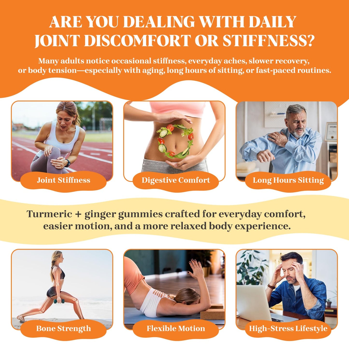 Kraftvoll Turmeric Curcumin with Ginger Gummies, Vegan Formula with Fermented Turmeric & Black Pepper, Natural Peach Flavor, Sugar-Free with Vitamin D3 + K2, Joint Comfort & Mobility, 300 Gummies