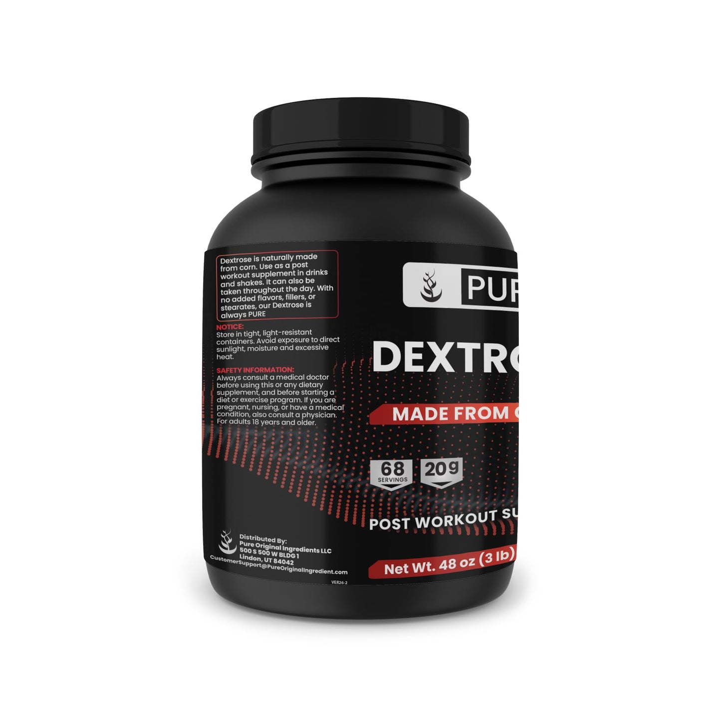 Pure Organic Ingredients Dextrose Monohydrate Cerelose Powder 48