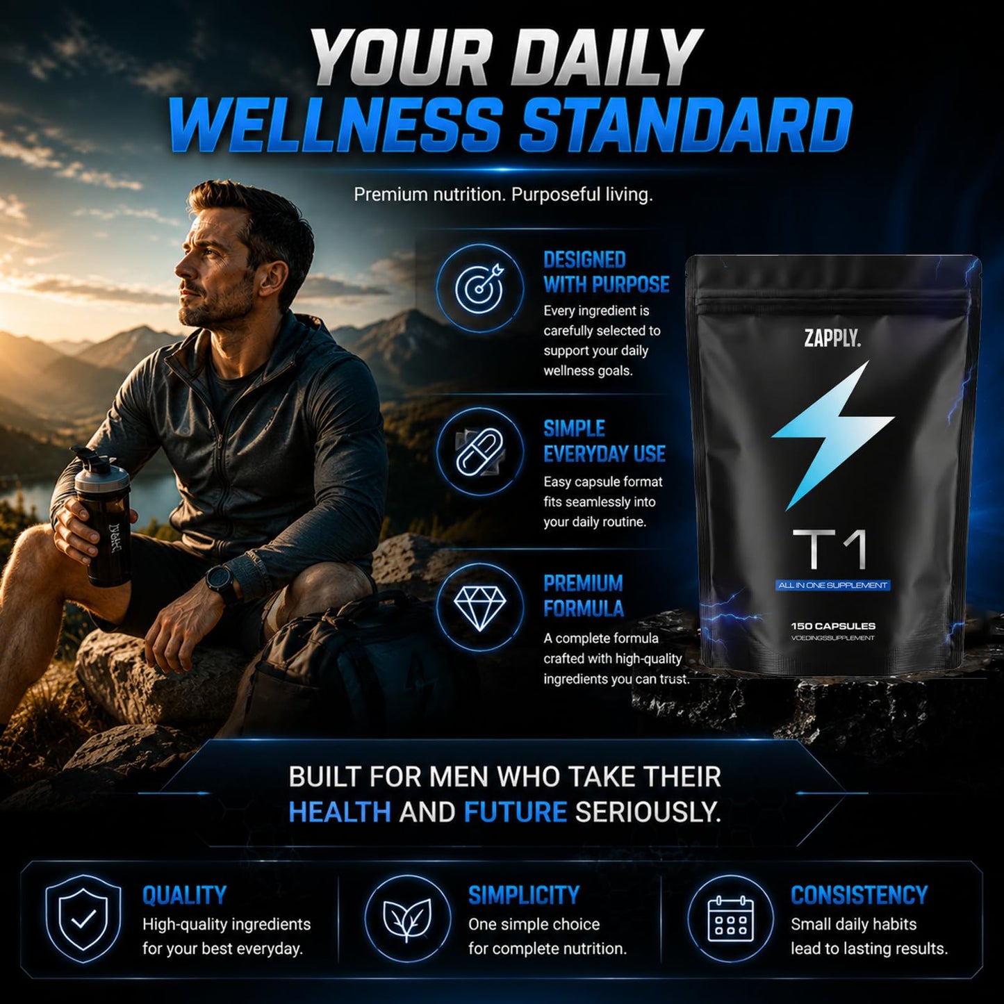 ZAPPLY T1 Supplement Capsule, 150 Capsules