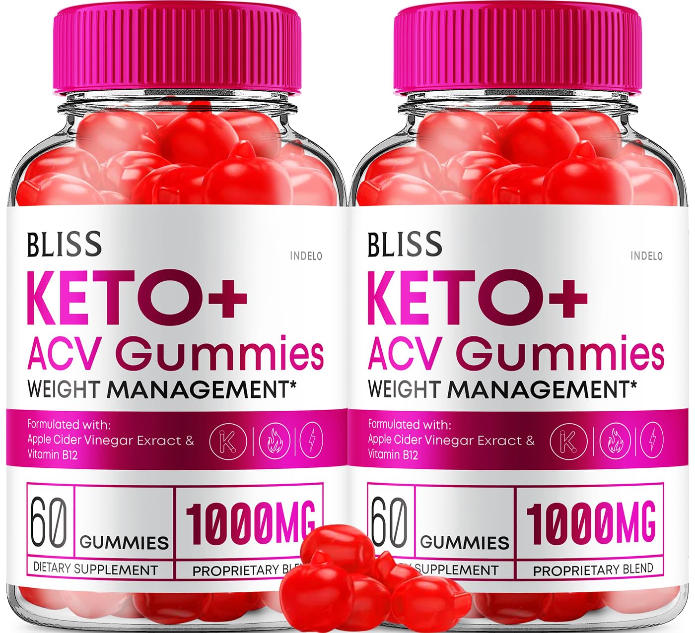 Indelo Bliss Keto ACV Gummies, 120 Count