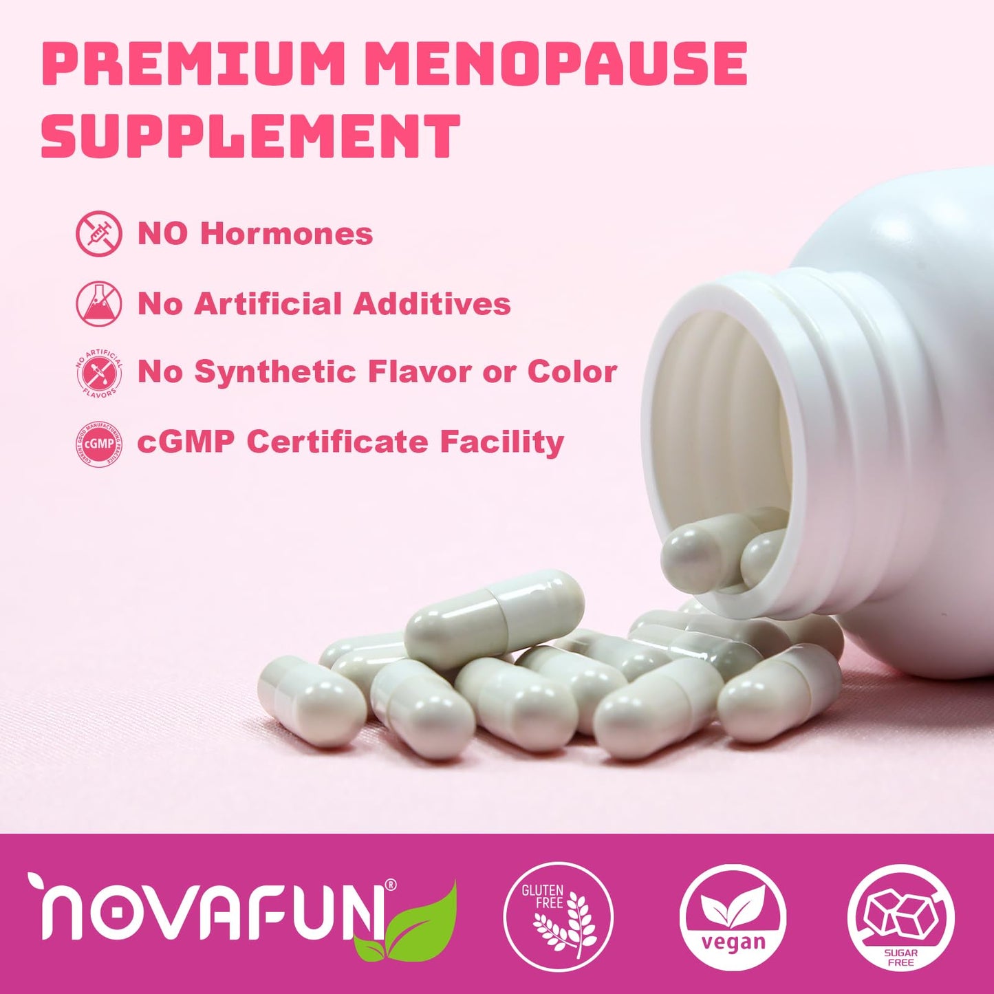 Novafun Menopause Relief Capsules for Women, 60 Capsules