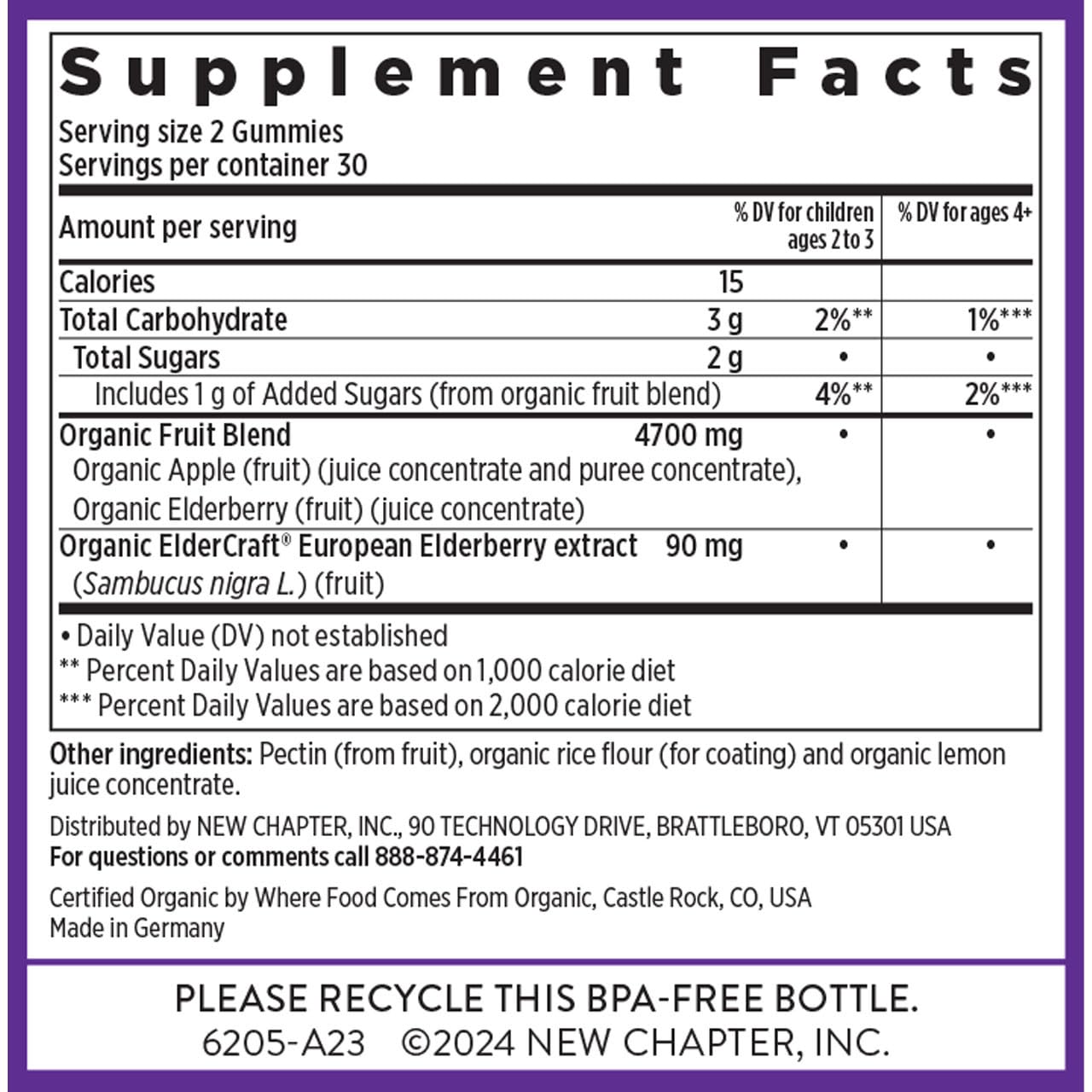 New Chapter Elderberry Gummies for Adults & Kids (2+), 60 Count