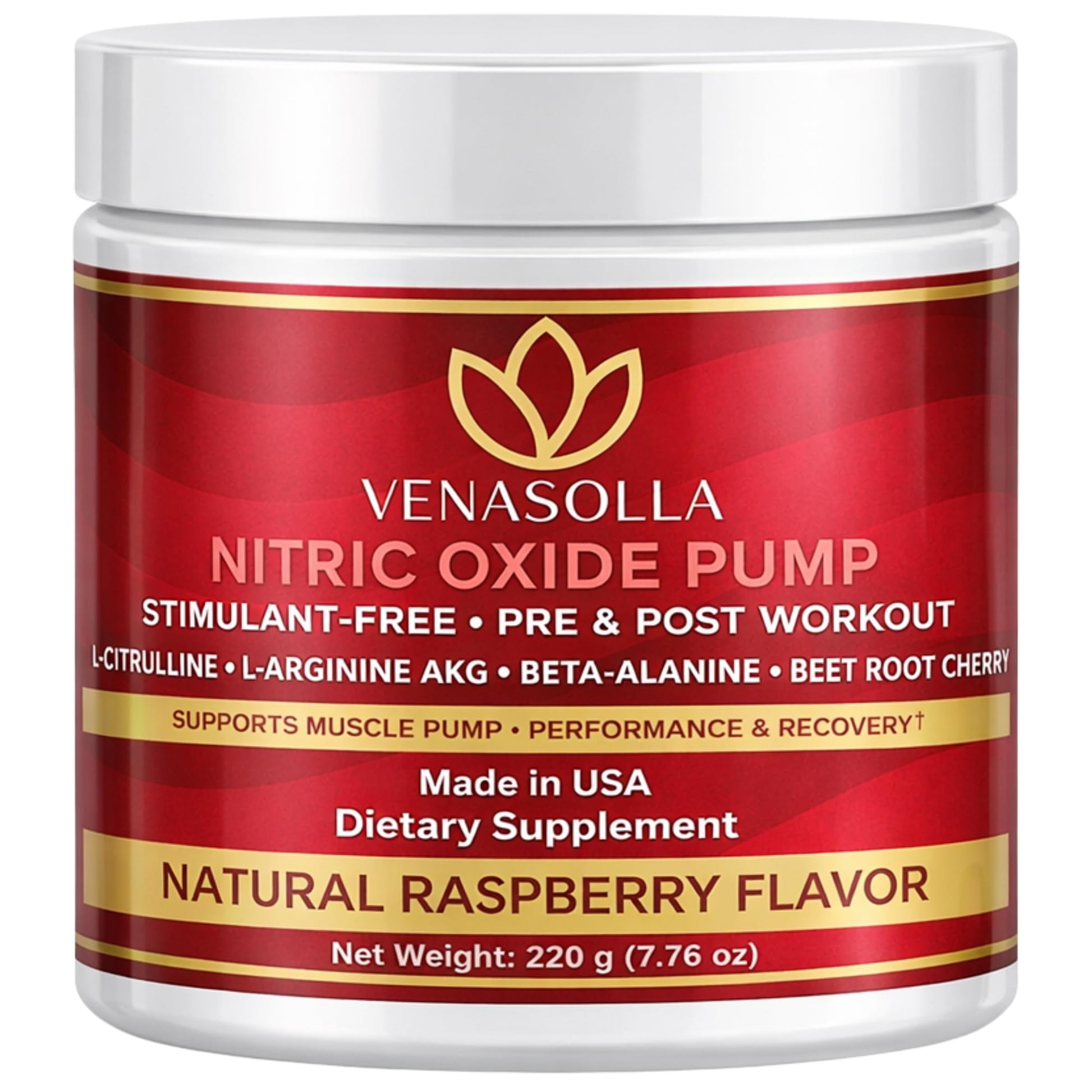 Venasolla Nitric Oxide Pump Powder, 7.76 Ounce