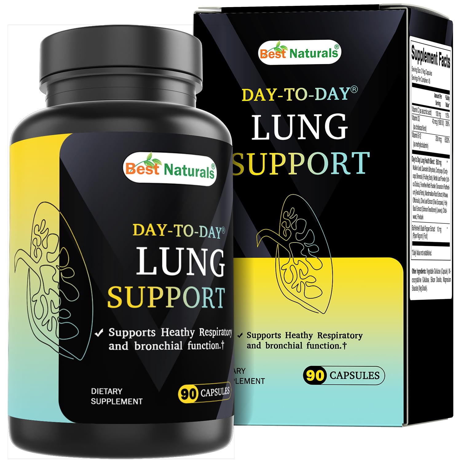 Best Naturals Day-to-Day Lung Support Capsules 90 Count