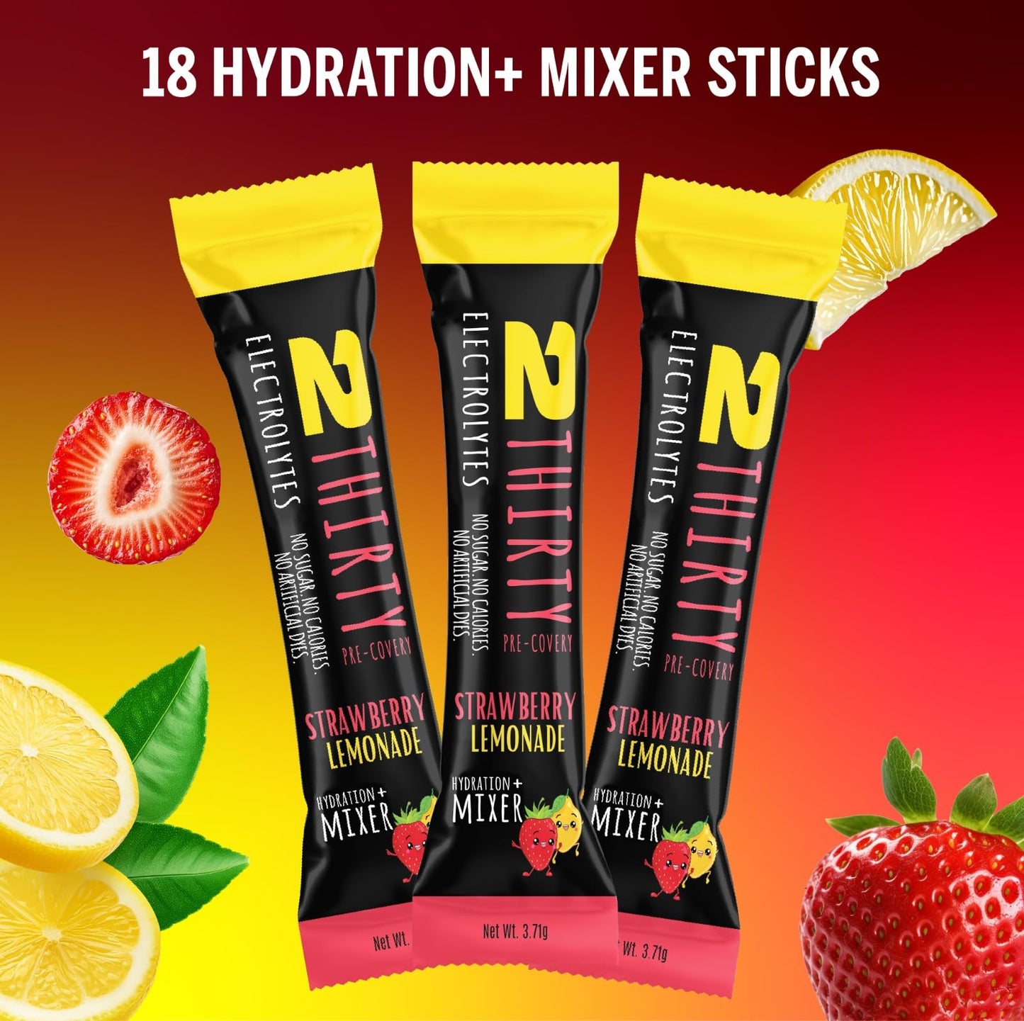 2THIRTY PRE-COVERY Hydration + Mixer DHM Alternative Electrolyte Powder Strawberry Lemonade 2.1 oz