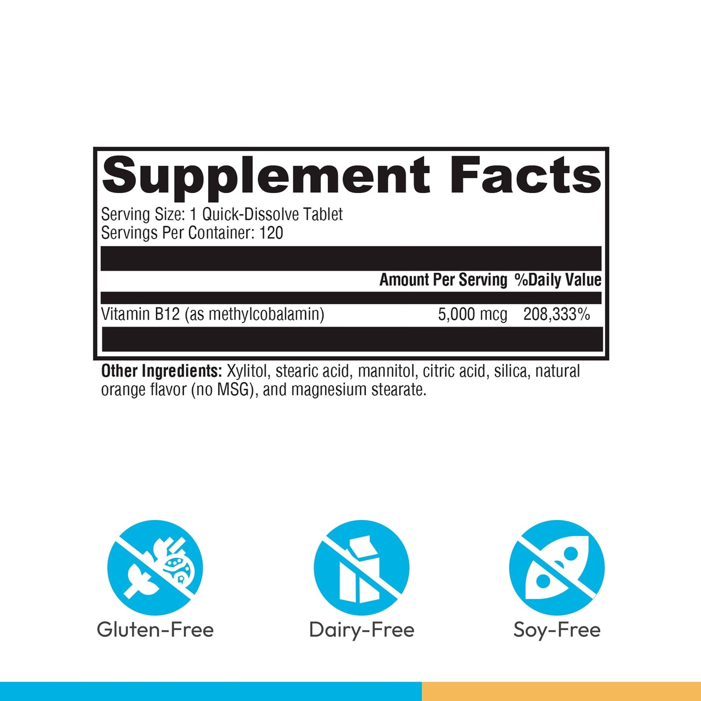 XYMOGEN Methylcobalamin Vitamin B12 Tablet, 5 mg, 120 Tablets
