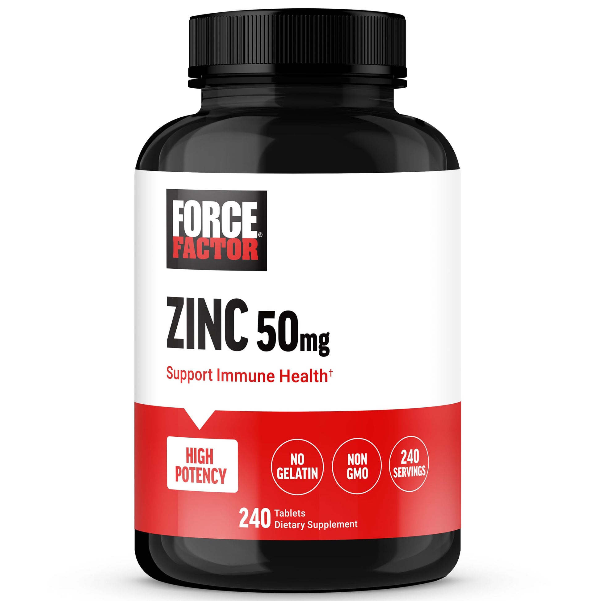 Force Factor Zinc 50mg Tablets, 240 Count