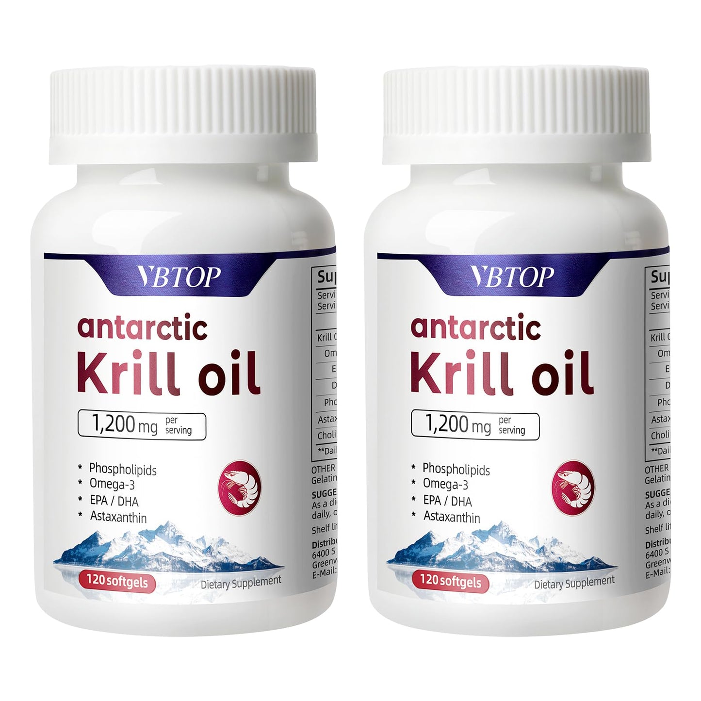 VBTOP Antarctic Krill Oil 1200mg per Serving Softgel 240