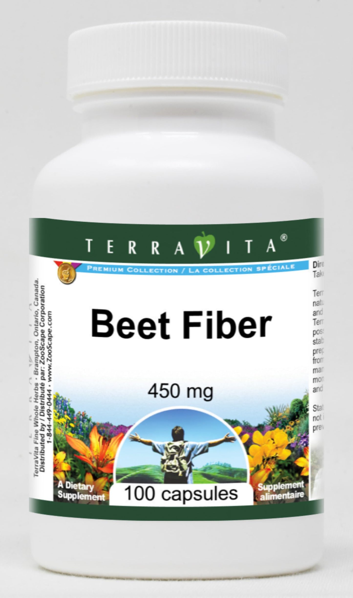 Terravita Beet Fiber 450 mg Capsules, 300 Capsules