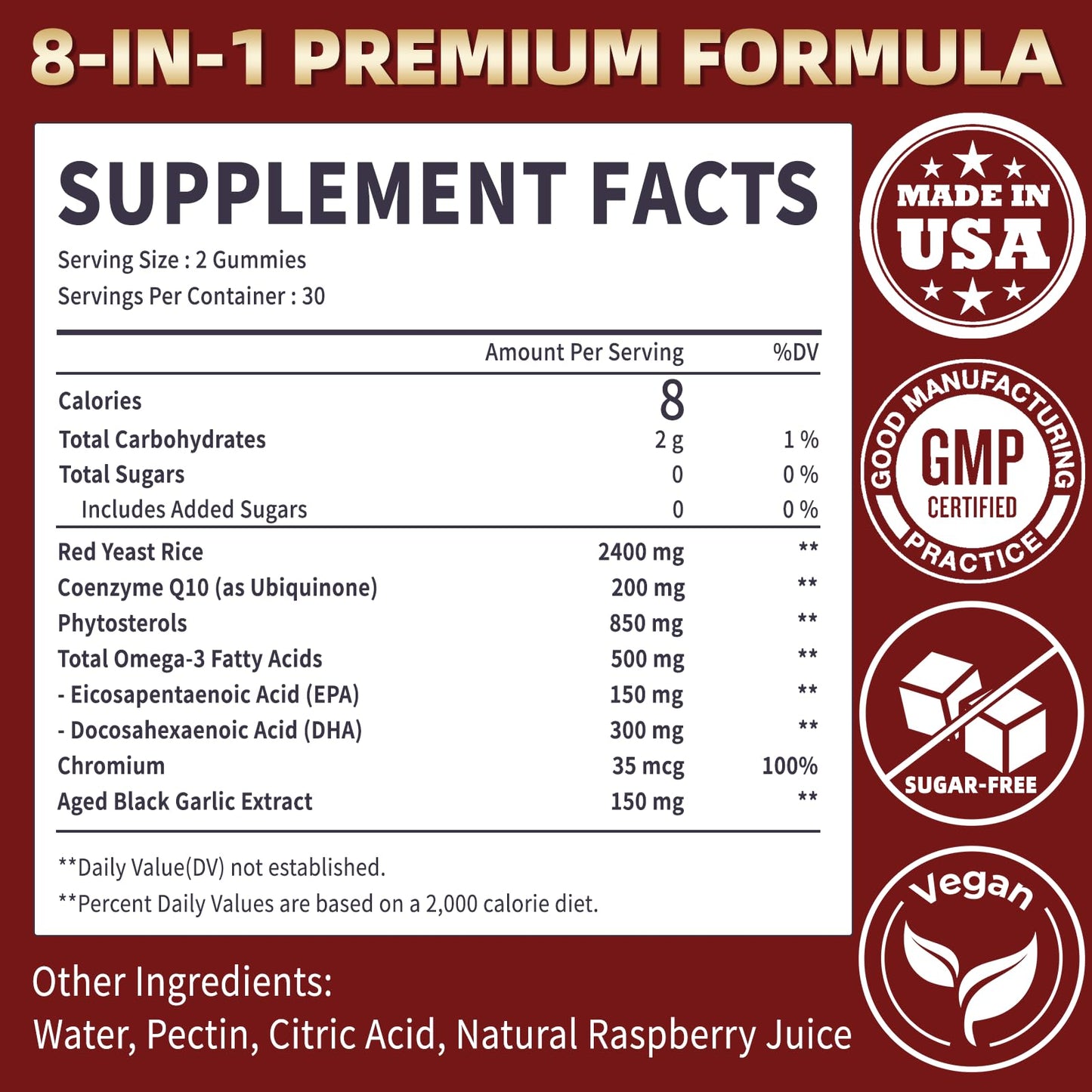 OALSE Red Yeast Rice with CoQ10 Gummies, 60 Count