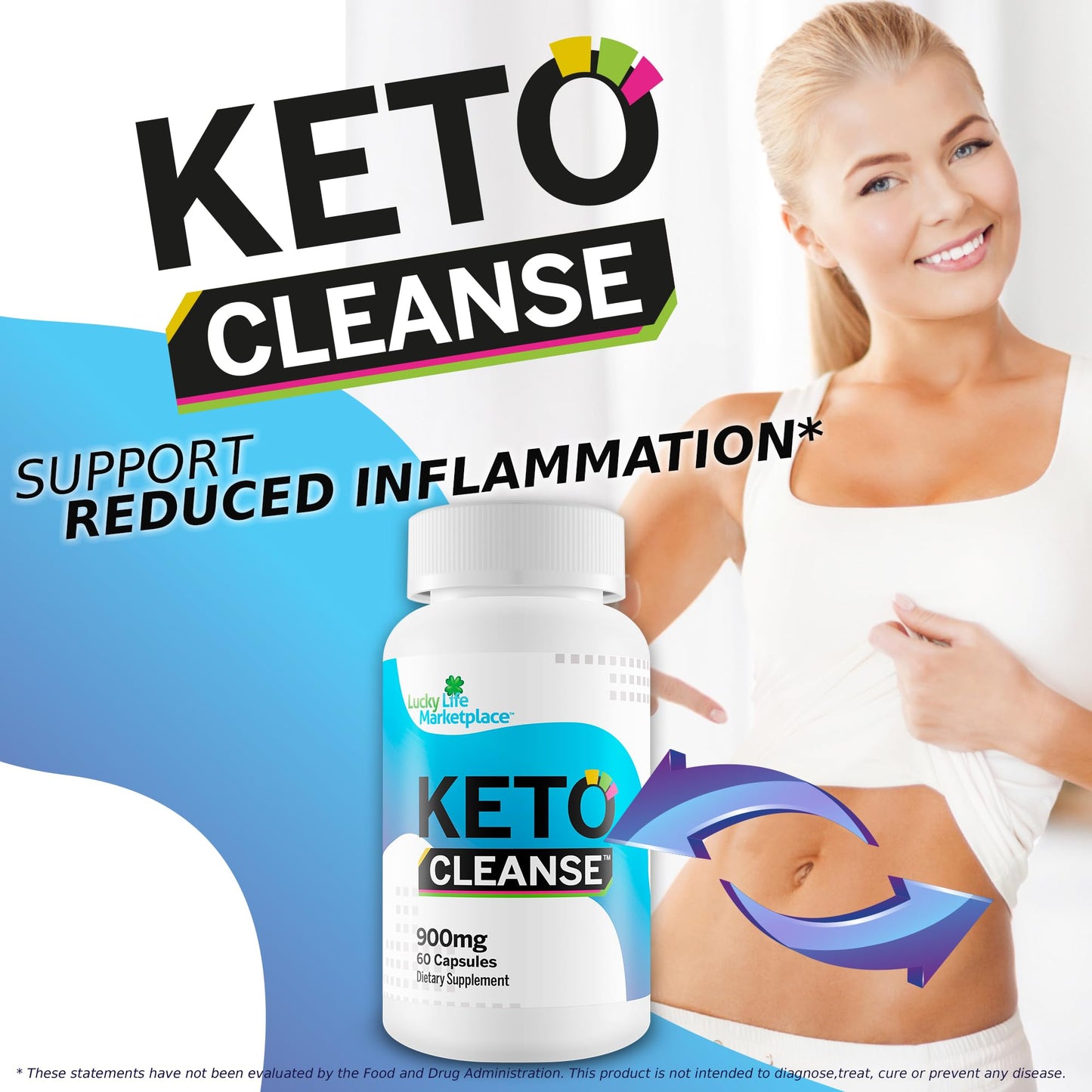 Generic Keto Cleanse - Our Best Natural Keto Cleanse Supplement - Support Reduced Inflammation & Bloating - Promote Full Body Cleanse, Liver Cleanse, Colon Cleanse - Aid Energy Levels - Help Cleanse & Detox 1 Capsule