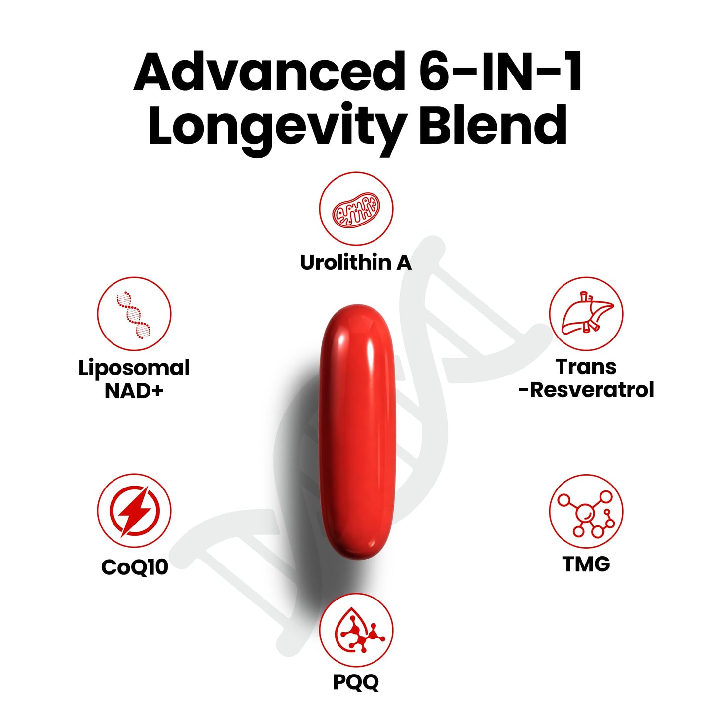 Aeromone Urolithin A Supplement, 2000mg 6 in 1 Vital Longevity Blend Softgels, 120 Count