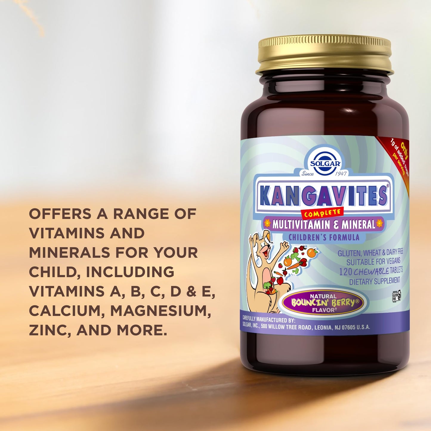 Solgar Kangavites Multivitamin and Mineral Chewable Tablets 120 Count