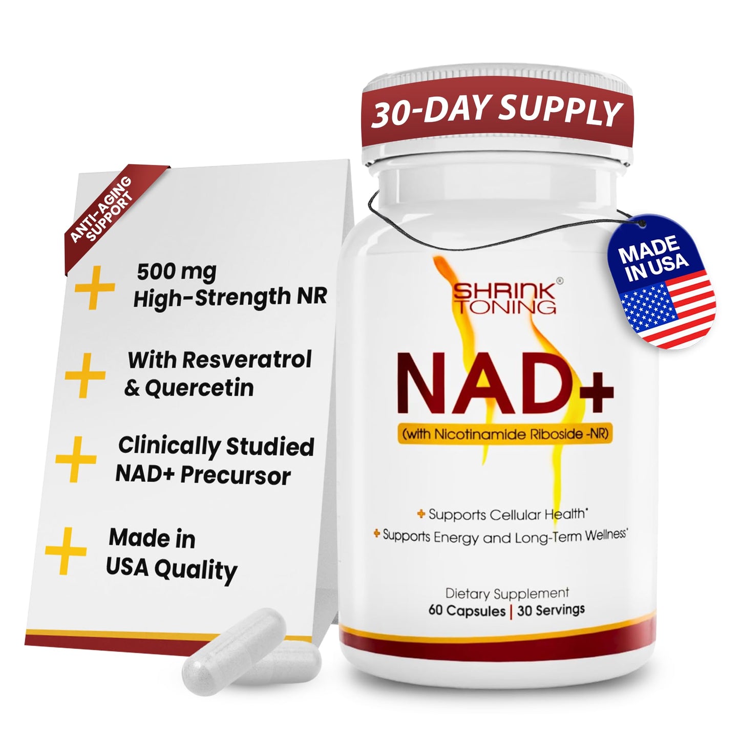 shrink Toning NAD+ Supplement with NR Capsule, 1 Count