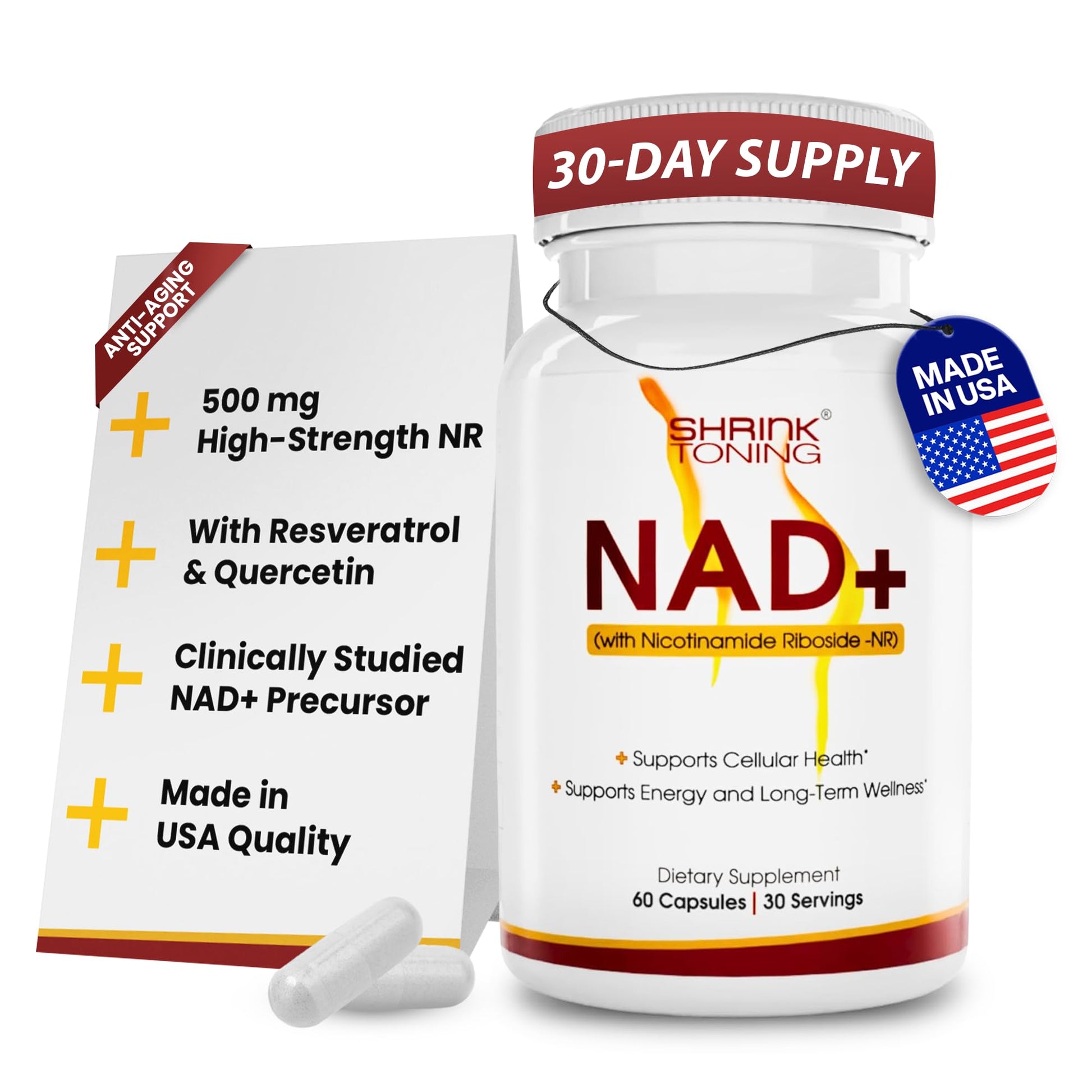 shrink Toning NAD+ Supplement with NR Capsule, 1 Count