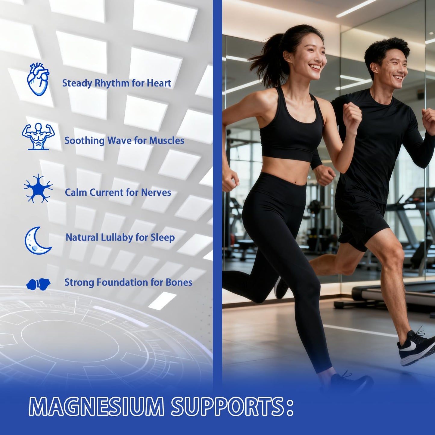 SERSANVE Magnesium Complex 7 Elemental Supplement 1000mg Glycinate, Citrate, Malate for Easy Absorption, Vegan Non-GMO, 90 Capsules