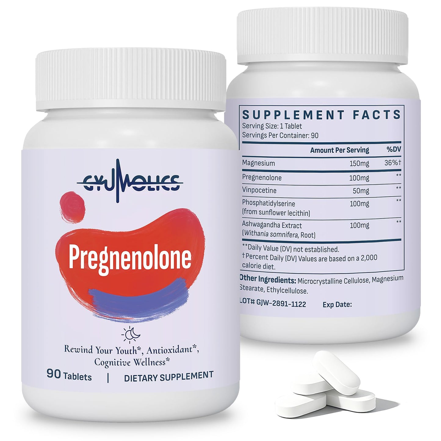 Gyumolics Pregnenolone Supplement 100mg Tablet, 180 Count