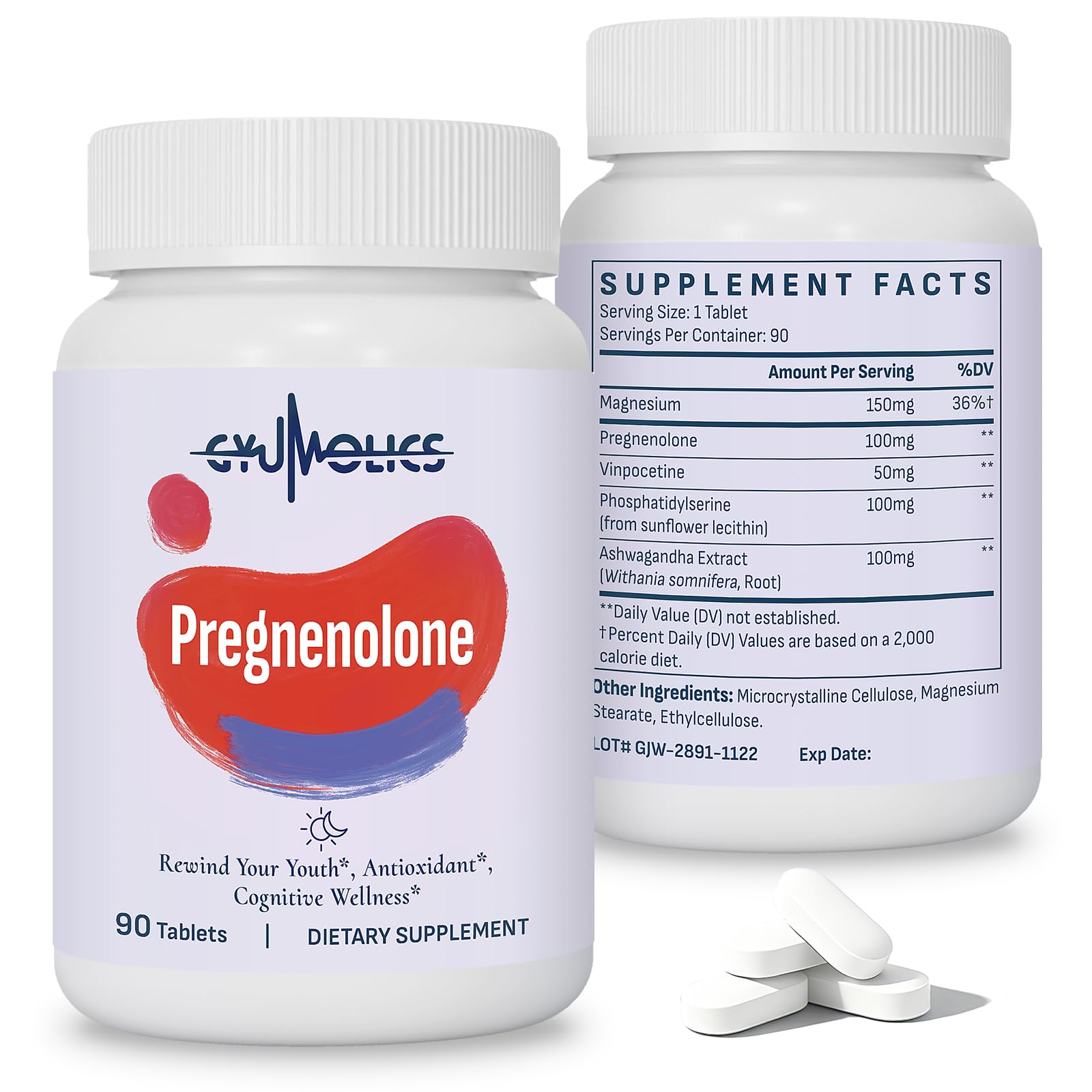 Gyumolics Pregnenolone Supplement 100mg Tablet, 180 Count