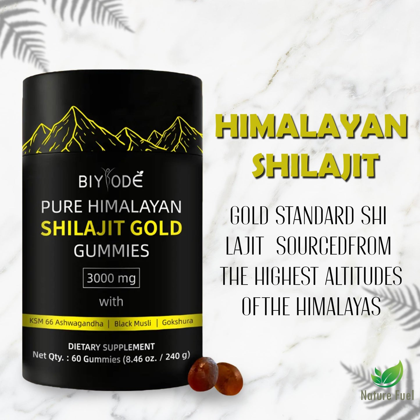 Generic Pure Himalayan Shilajit Gummies with Ashwagandha, 60 Gummies