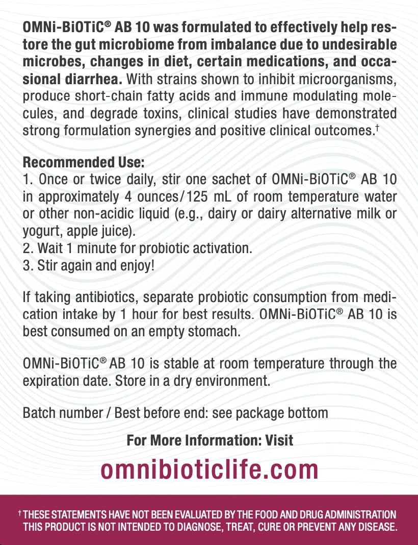 OMNi BiOTiC AB 10 Clinically Tested Restorative Probiotic Powder 5.3 Ounce