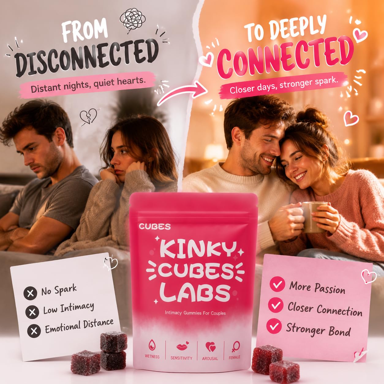 Kinky Cubes Labs Kinky Cubes Gummies Hot Mango Flavor 30 Count
