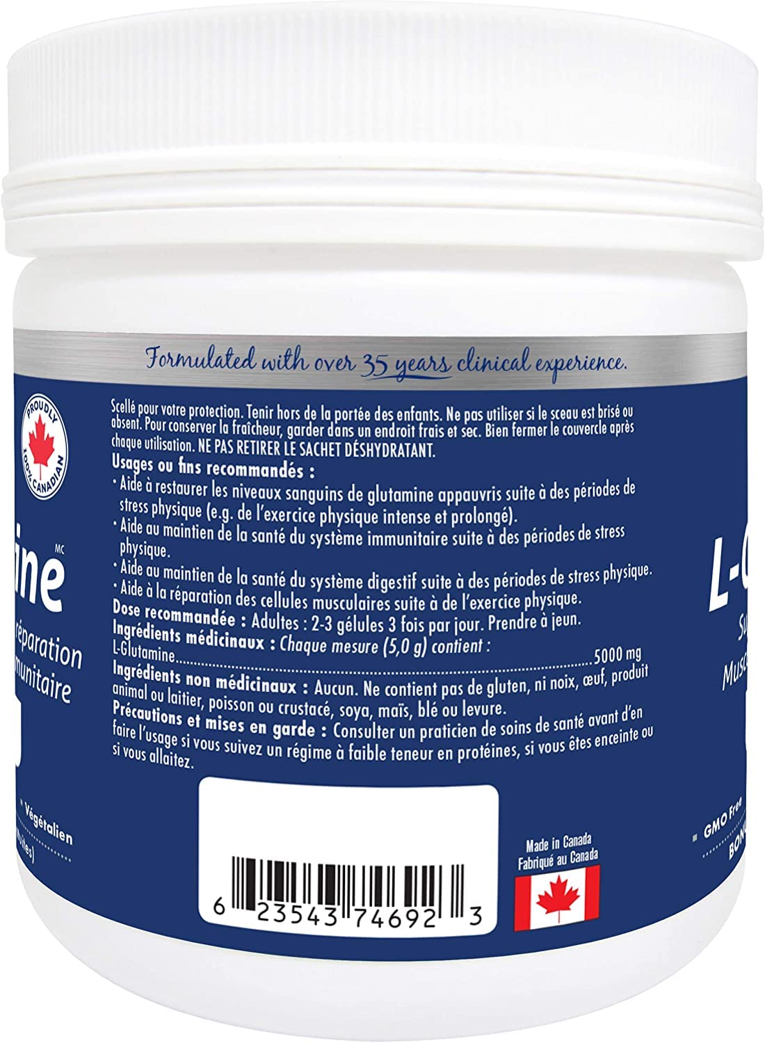 NAKA L-Glutamine Powder, 250 Count