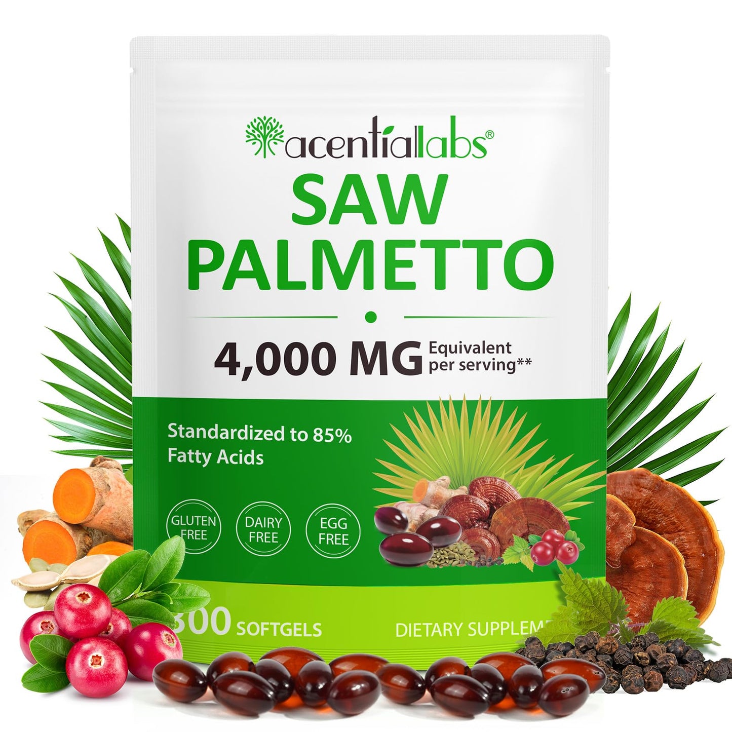 shwdppmy Saw Palmetto for Men Softgels 300