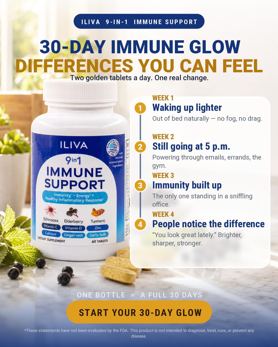 ILIVA 9-in-1 Immune Support Supplement Tablet, 60 Tablets
