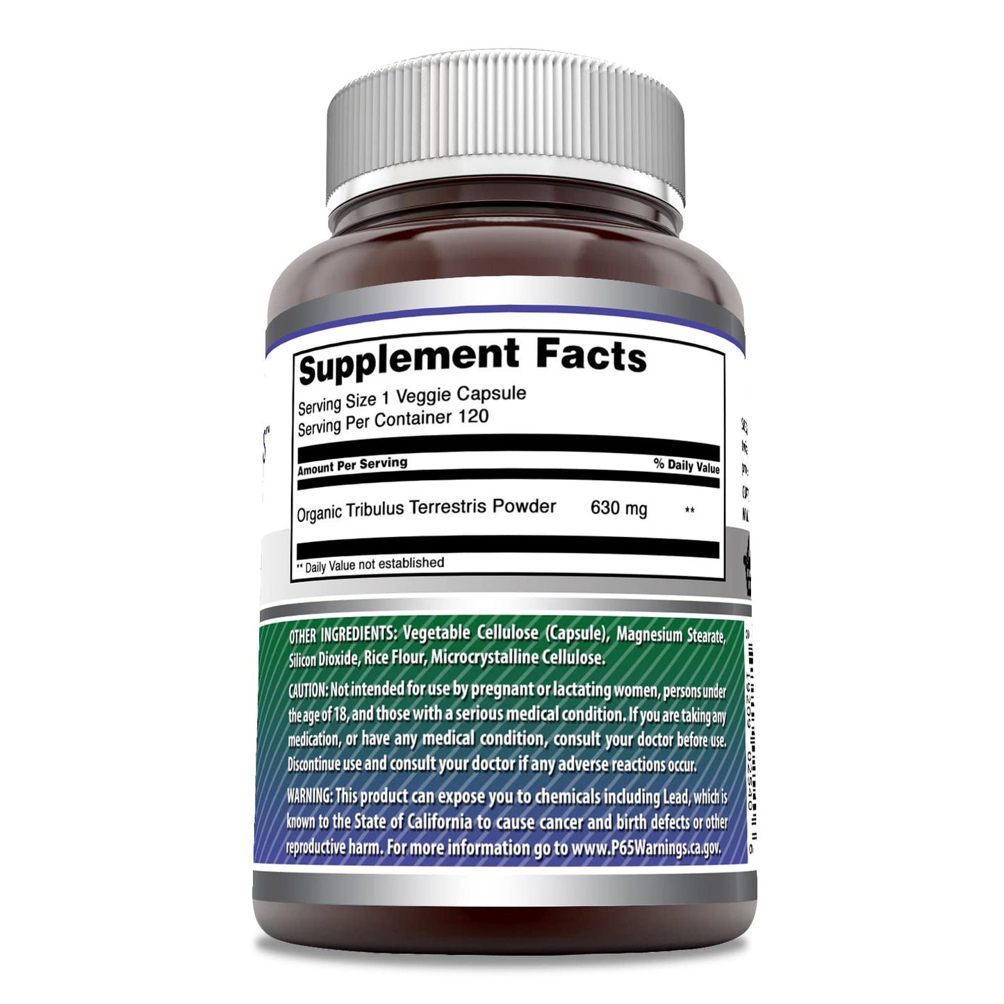 Amazing Nutrition Tribulus Terrestris Extract 630 Mg Capsules, 120 Count