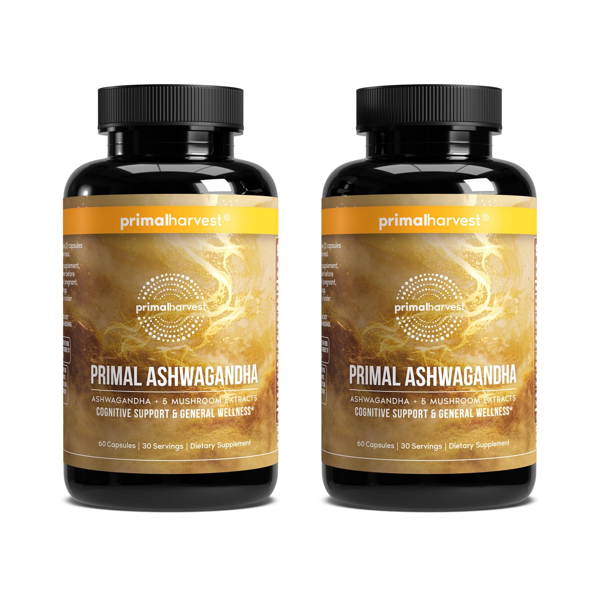 Primal Harvest Ashwagandha Supplement with 5 Mushroom Extracts 120 Capsules
