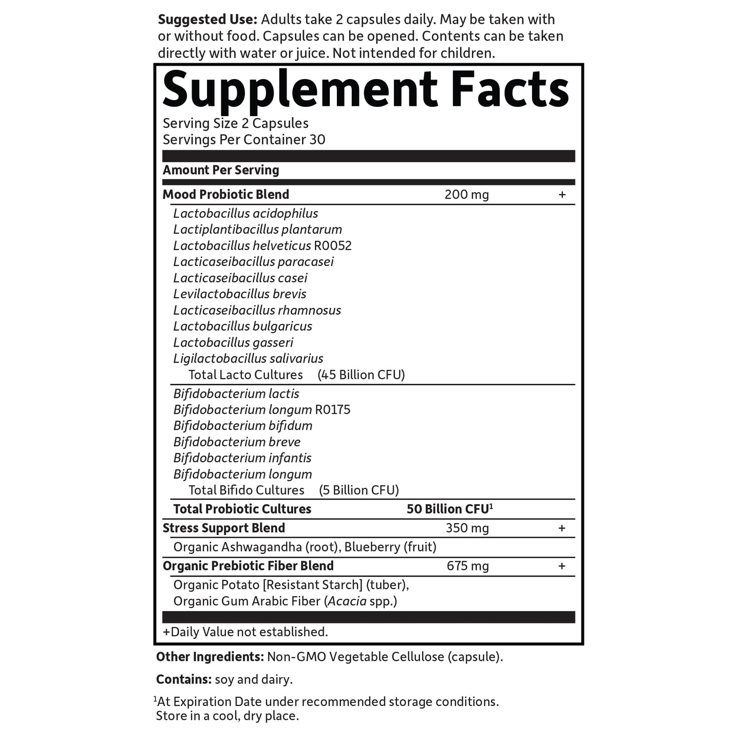 Garden of Life Dr. Formulated Probiotics Mood+ Capsules, 60 Count