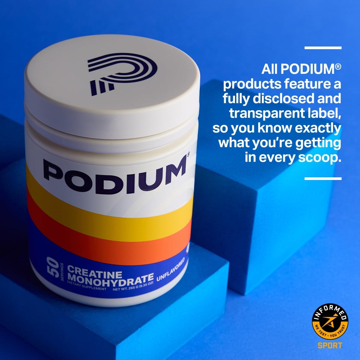 Podium Nutrition Solos Creatine Monohydrate Powder Pink Lemonade 12.7 oz