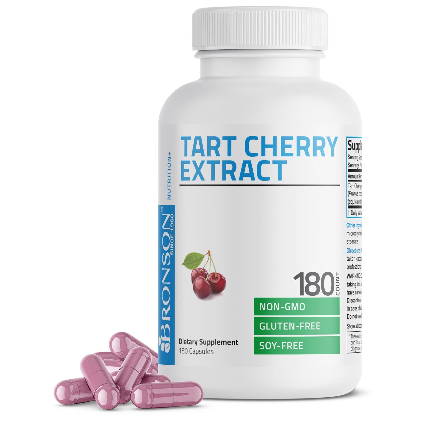 Bronson Tart Cherry Extract Vegetarian Capsules, 180 Count