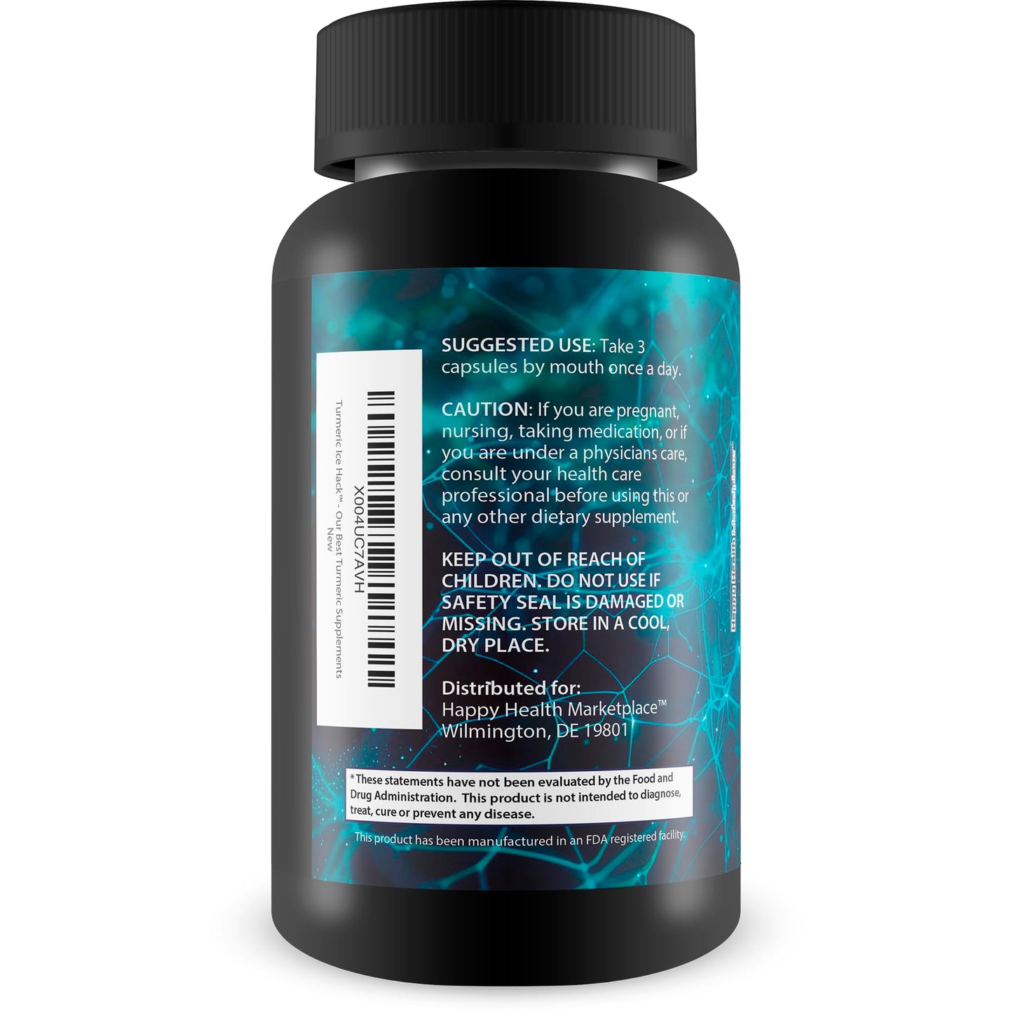 Happy Health Marketplace Turmeric Ice Hack Pills Capsules 90