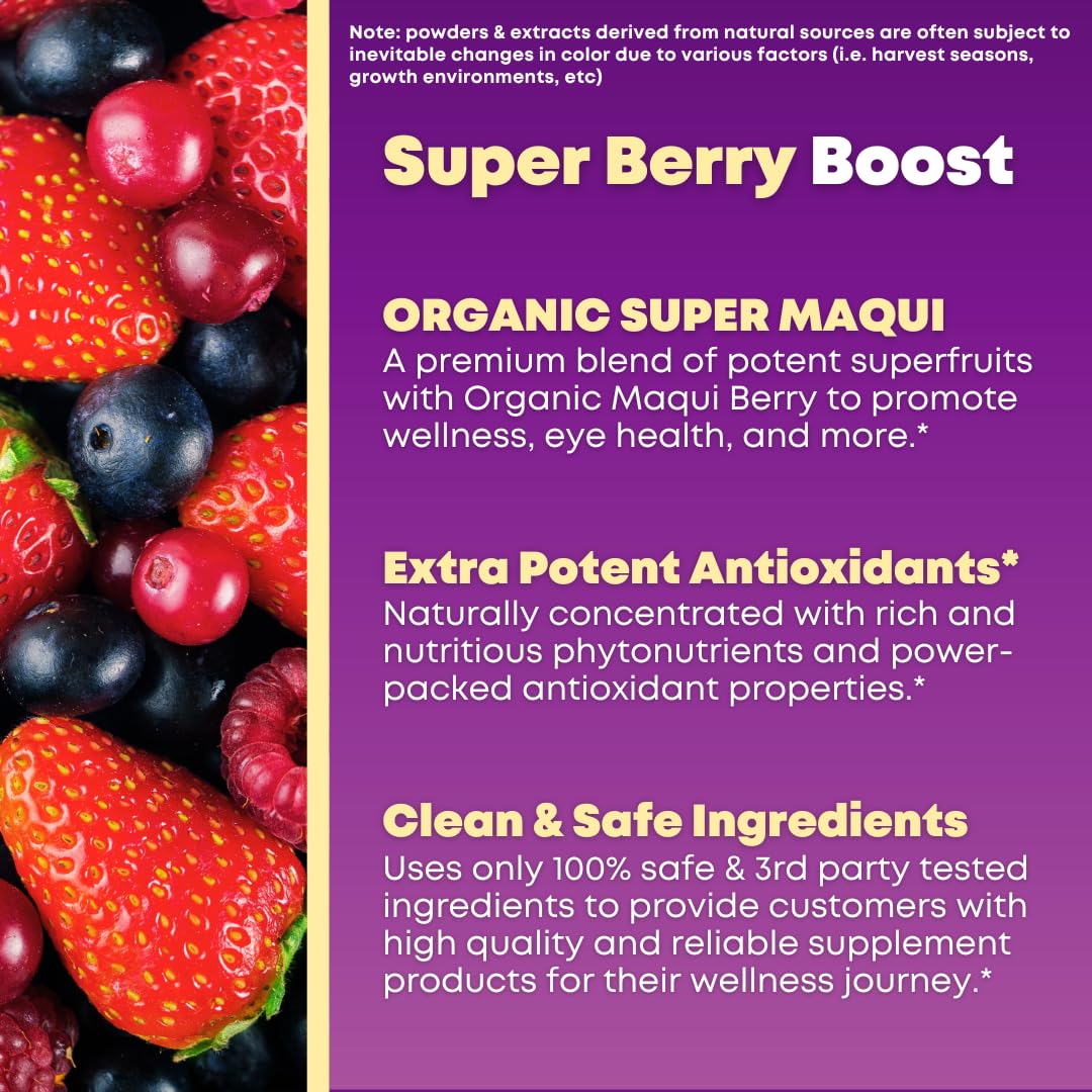 SOLNUVI Organic Super Maqui Berry Capsules, 60 Count