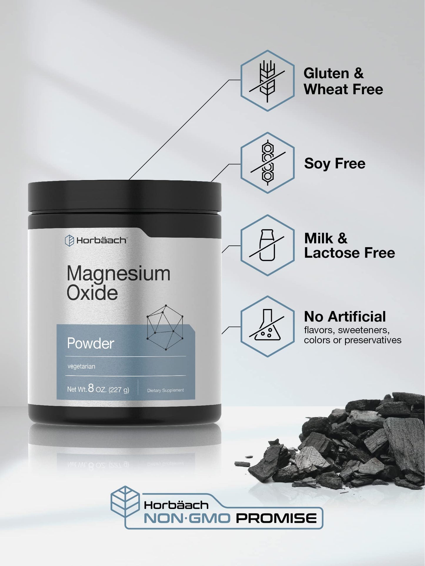 Horbäach Magnesium Oxide Powder, 8 oz