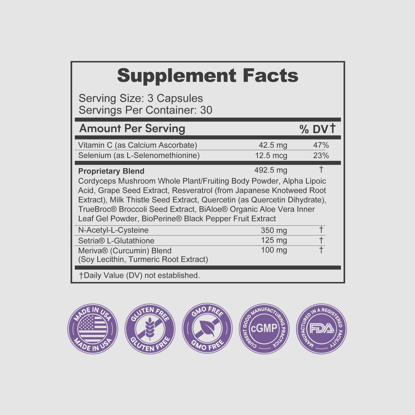 Glutathione Amino Complex 14-in-1 Advanced Absorption Antioxidant Capsule 90 Count