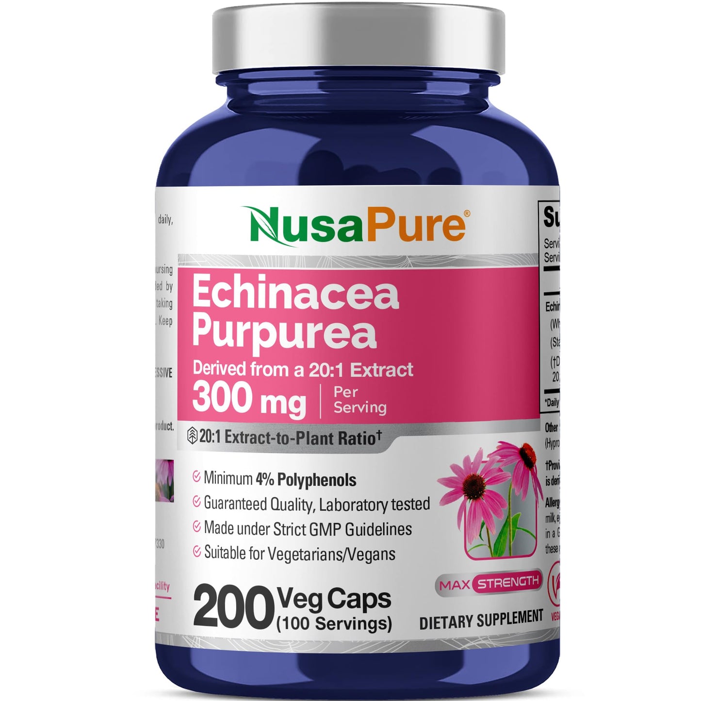 NusaPure Echinacea Purpurea Veg Capsules 200