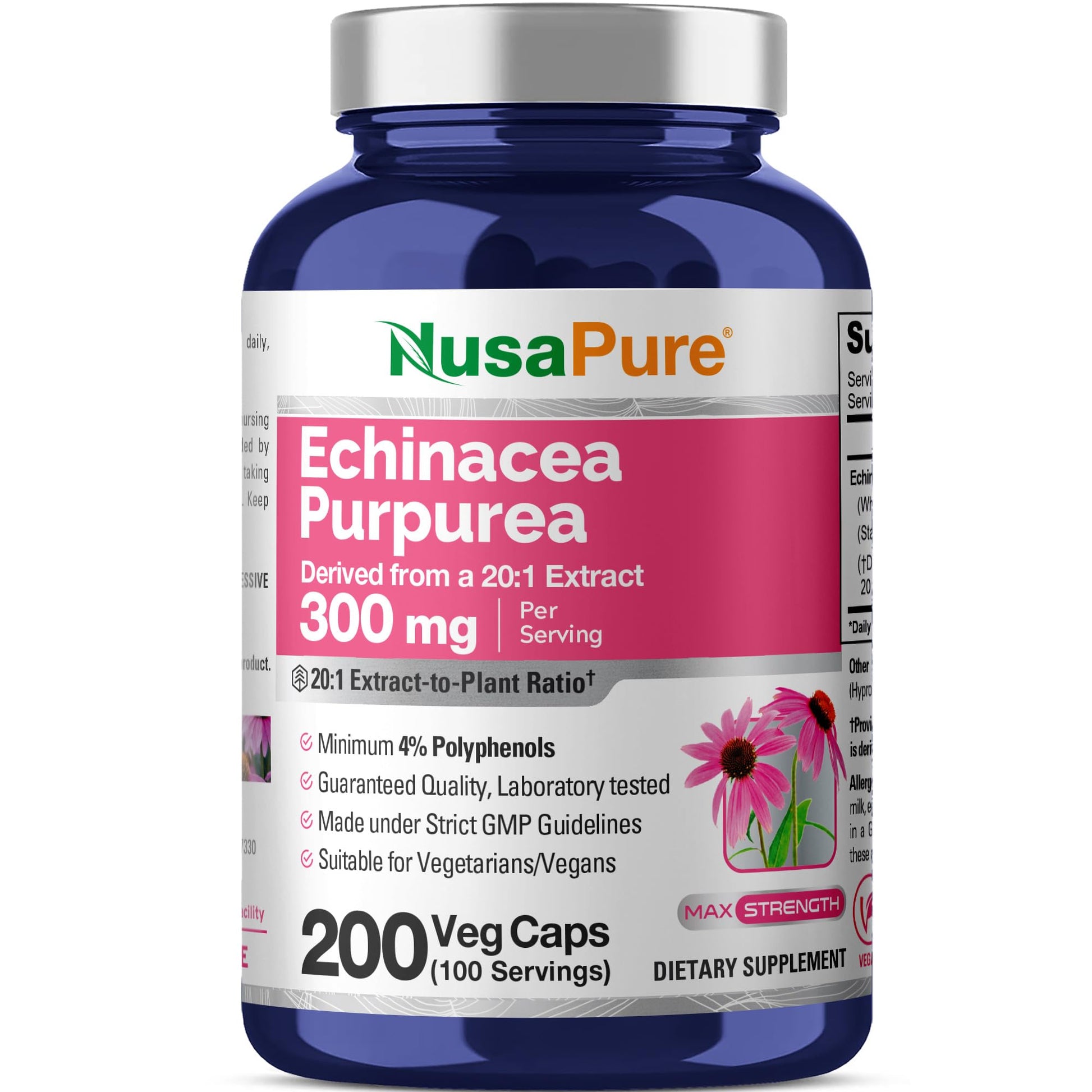 NusaPure Echinacea Purpurea Veg Capsules 200