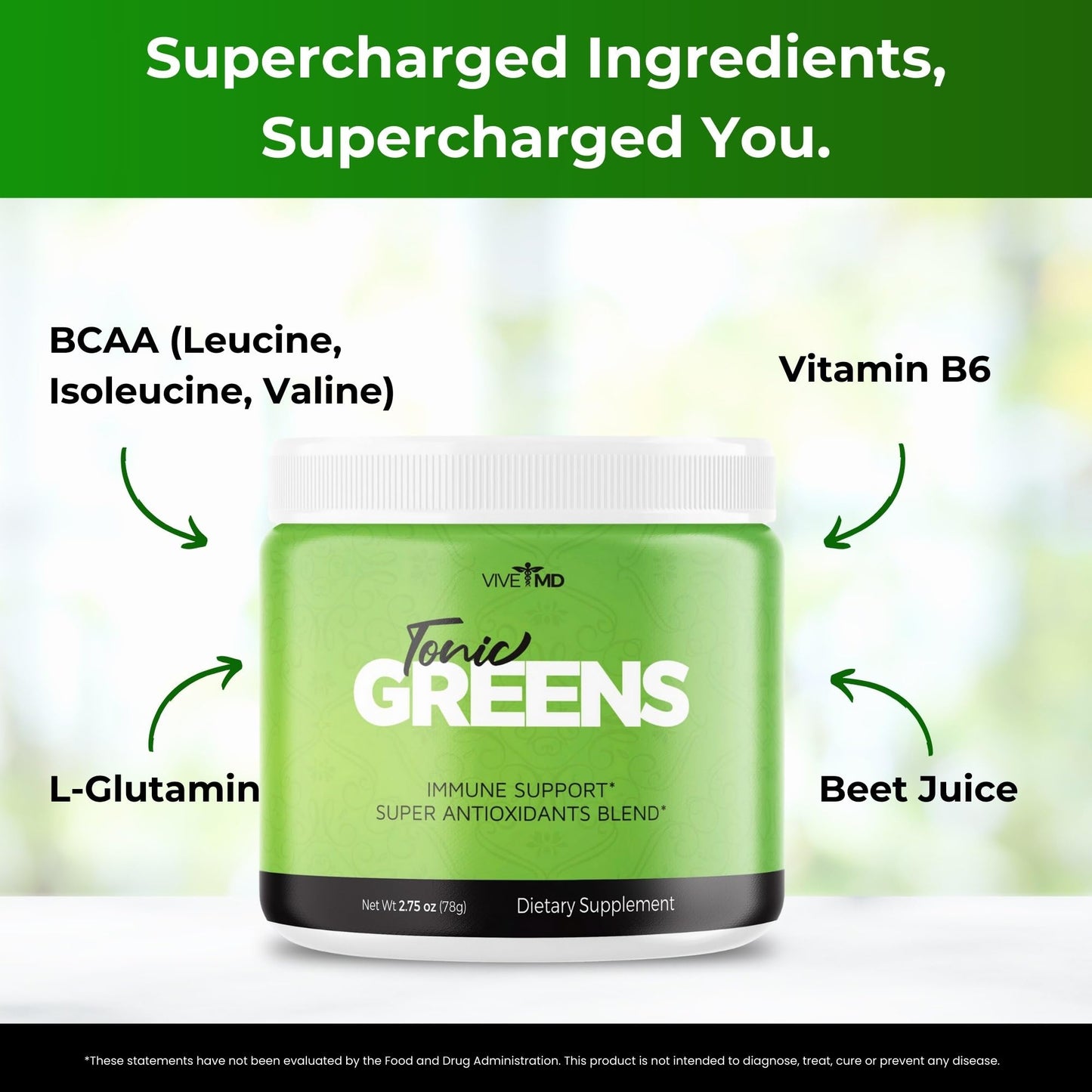 VIVE MD Tonic Greens Powder 2.75
