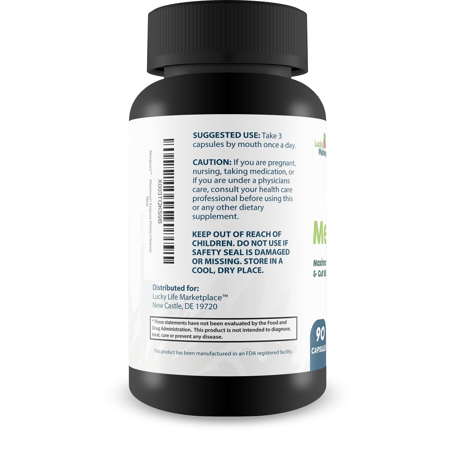 Generic Mexipure Maximum Exipure Detox Cleanse & Gut Bloat Reducer Capsule 90 Count