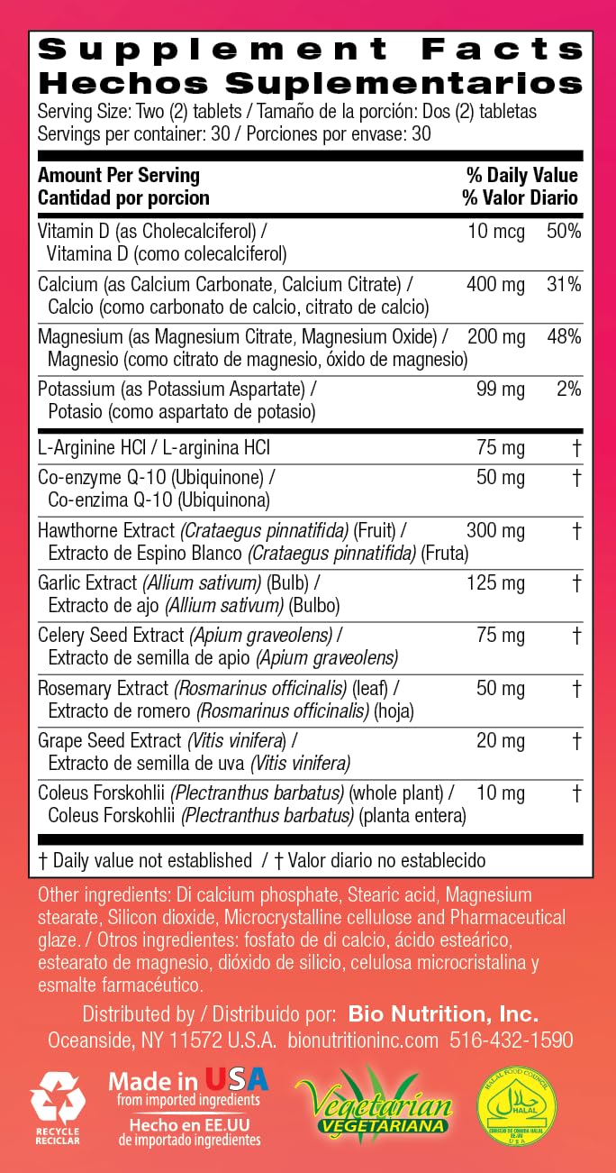 Bio Nutrition Blood Pressure 120 Tablets